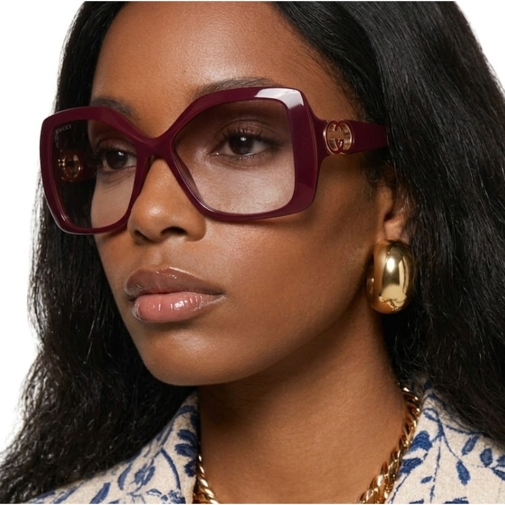 NWT Gucci GG2015S Burgundy Oversized 59mm Sunglasses